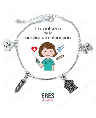 PULSERA PLATA RES LO MAS AUXILIAR ENFERMERIA                                                        