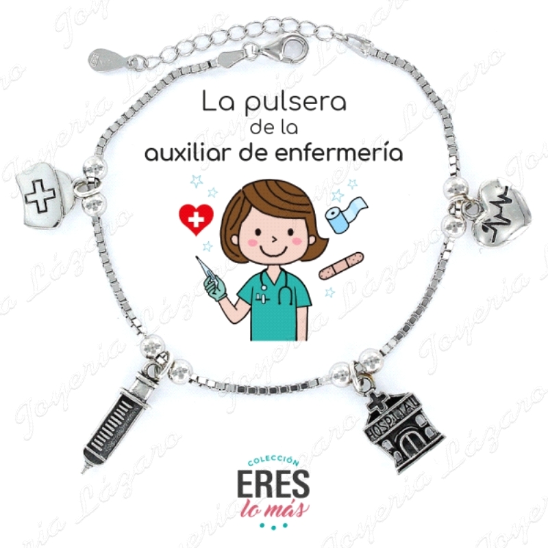 PULSERA PLATA RES LO MAS AUXILIAR ENFERMERIA                                                        