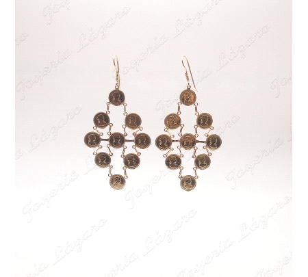 PENDIENTE 18KTS MONEDAS