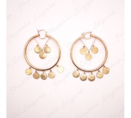 PENDIENTES 18KTS MONEDAS