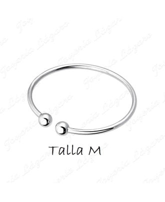 PULSERA PLATA  A TU LADO, TUBO 3MM 2 BOLAS 8MM