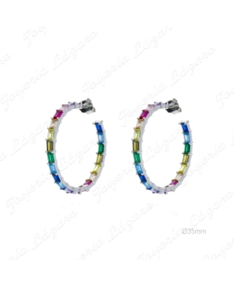 PEND. AROS PLATA 35MM CIRC COLORES                                                                  