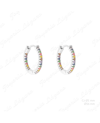 PEND. AROS PLATA CIRCONITA MULTICOLOR | O16MM                                                       