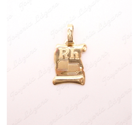 PLACA ORO 18 KTS PERGAMINO RH                                                                       