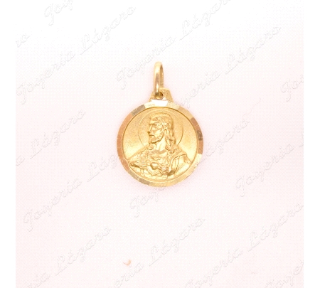 MEDALLA ORO 18 KTS ESCAPULARIO 14MM