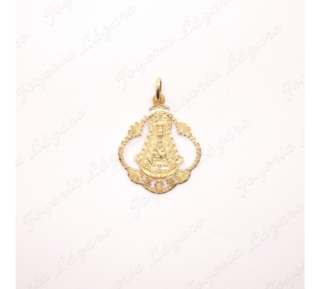 MEDALLA ORO 18 KTS V. ROCIO CON MARCO 33MMX33MM