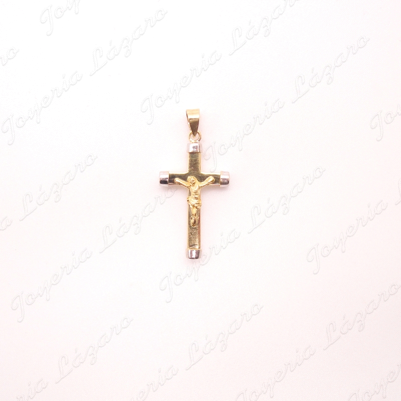 CRUZ ORO 18 KTS BICOLOR  21x13mm+ CRISTO                                                            