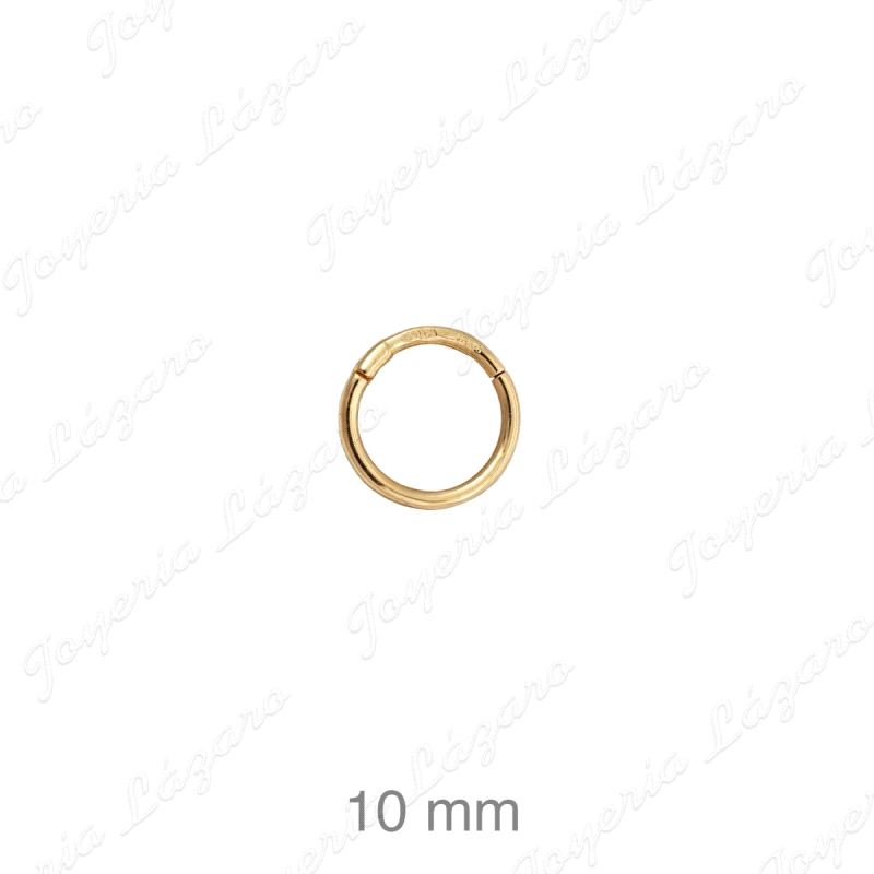 PIERCING ORO 18 KTS ARO 10MM LISO NARIZ                                                             