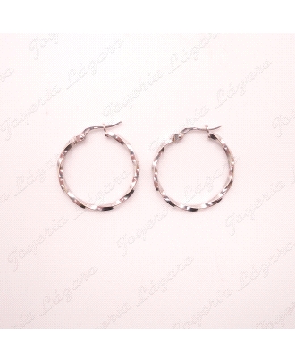 PEND. AROS ORO 18KT BLANCO OCASION RIZO 20MM                                                        