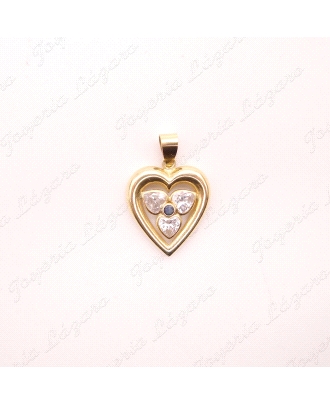 COLGANTE ORO 18KT OCASION CORAZON 3CIRCONITAS CENTRO                                                