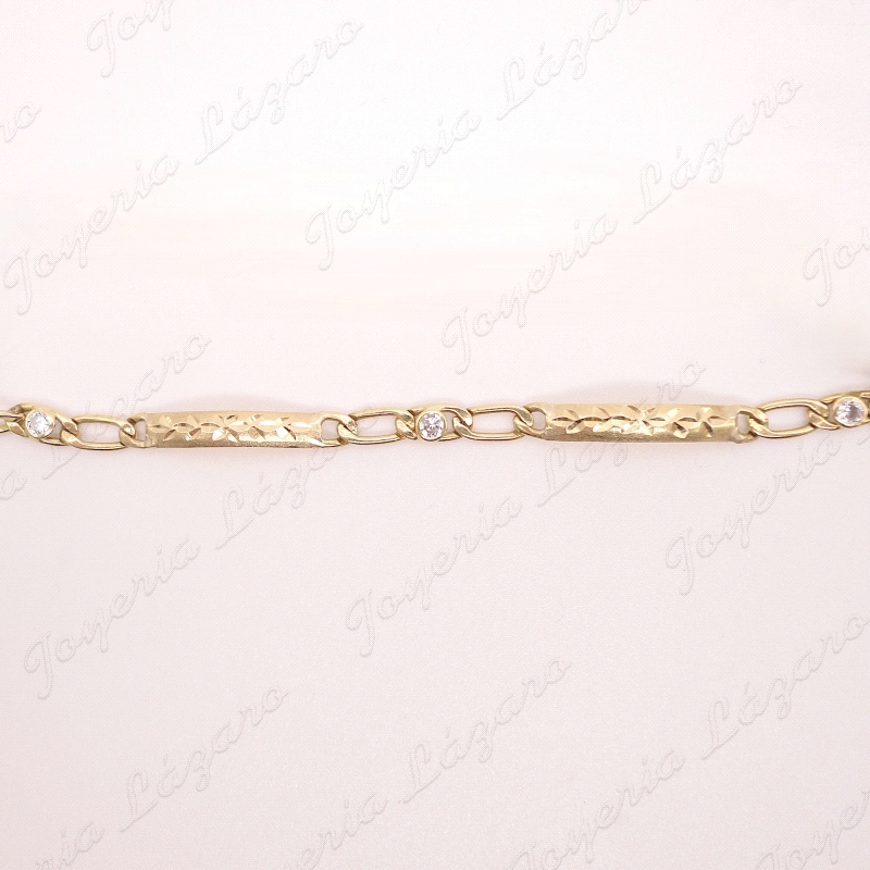 PULSERA ORO 18KT OCASION CHAPAS MIXTA 1CIRCO ENTREPIEZAS                                            