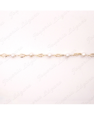 PULSERA ORO 18KT OCASION PERLAS +JAULITAS                                                           