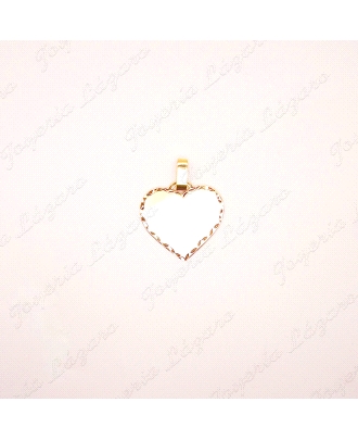 PLACA ORO 18 KTSB CORAZON 27X27MM FILO TALLADO                                                      