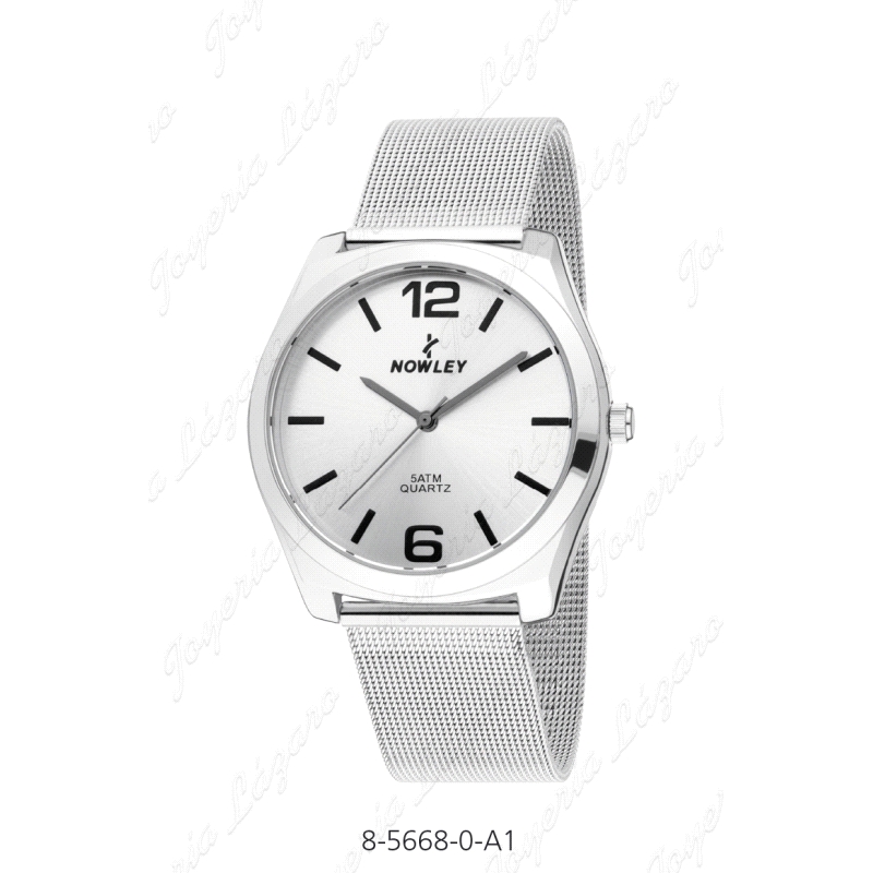 NOWLEY RELOJ CHIC CABALLERO PLATEADO ESF. PLATA ESTERILLA                                           