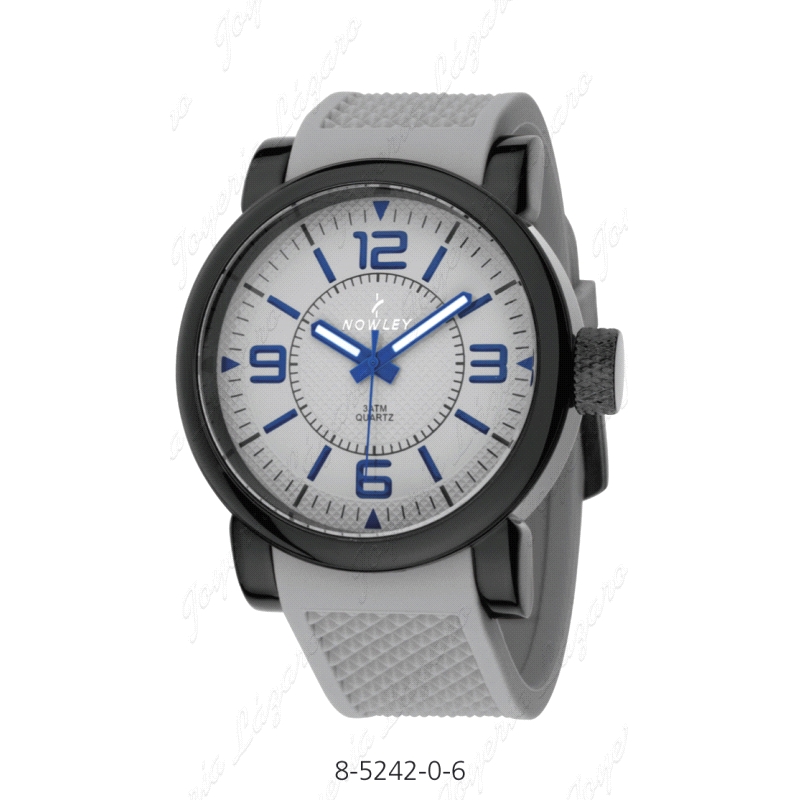 NOWLEY RELOJ HOT CABALLERO NEGRO-GRIZ CAUCHO                                                        