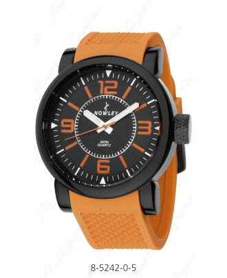 NOWLEY RELOJ HOT CABALLERO NEGRO-NARANJA CAUCHO                                                     