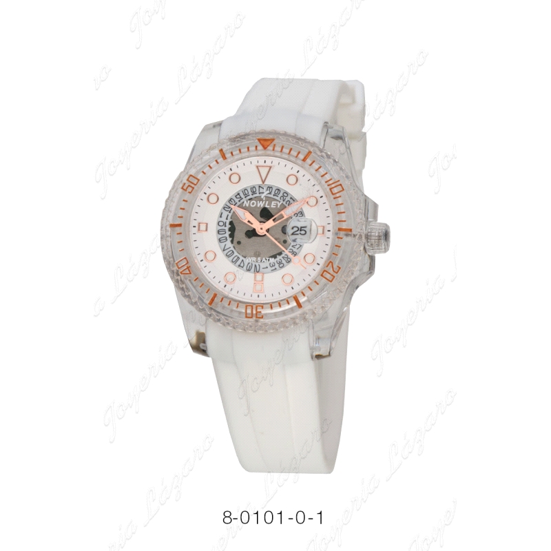 NOWLEY RELOJ NUDE PEQUEÑO CAJA TRANAPARENTE  BLANCO                                                 