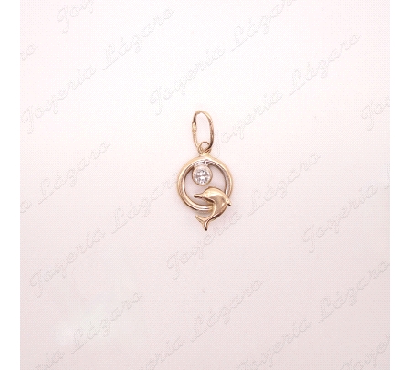 COLGANTE ORO 14KTS/BAJO DELFIN ARO CON CIRCO.                                                       