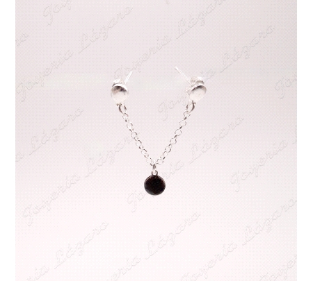 PEND. LARGOS PLATA CADENA+DISCO PARA UNA OREJA                                                      