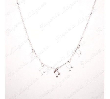 GARGANTILLA PLATA NOTAS MUSICALES                                                                   