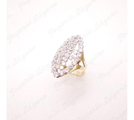 ORO 18 KTS SORTIJA  LANZADERA ZIRCONITAS                                                            