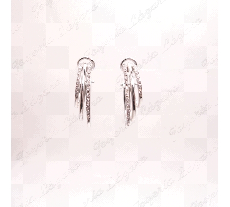 PENDIENTES  18KTS BL. TRIO OMEGA