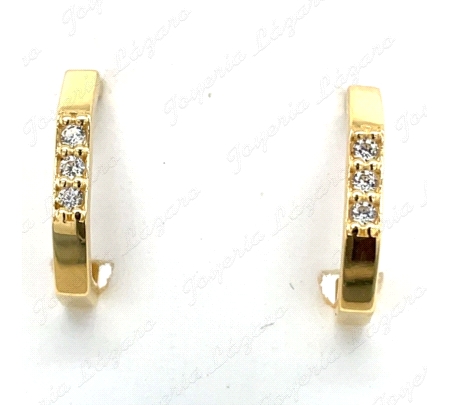 PEND. AROS ORO 18 KTS 3 CIRCO. TRAMOS RECTOS, ABIERTOS PRES.                                        