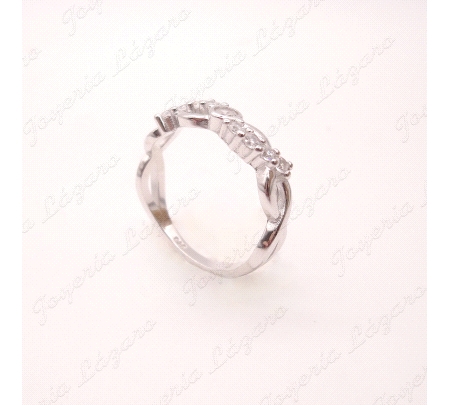 SORTIJA PLATA TRENZA CIRCO. Y LISA