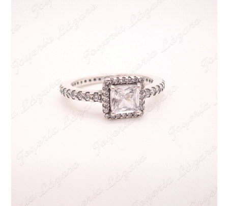 SORTIJA PLATA CIRCO CUIADRADA, MICROCIRCO ENGASTE ENTERA