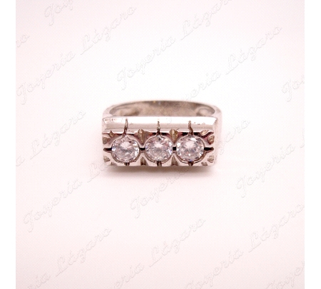 SORTIJA PLATA TRESILLO CABALLERO