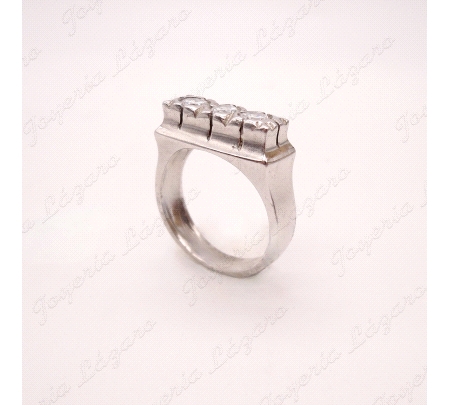 SORTIJA PLATA TRESILLO CABALLERO