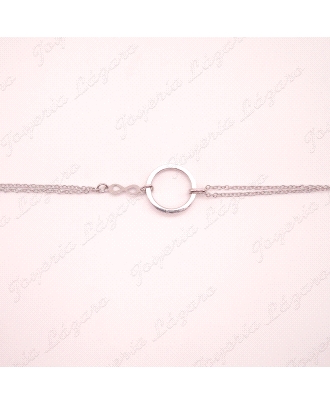 PULSERA PLATA CIRCULO 2 CADENAS+ INFINITO                                                           