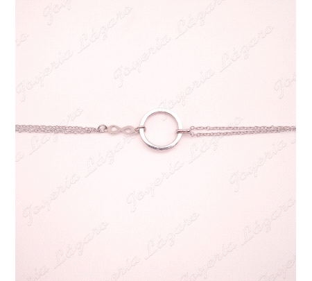 PULSERA PLATA CIRCULO 2 CADENAS+ INFINITO                                                           