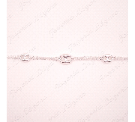PULSERA PLATA 3 CALABROTES                                                                          