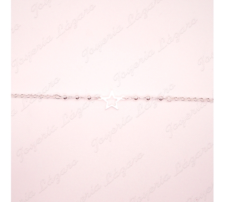 PULSERA PLATA ROLO BOLITAS +ESTRELLA                                                                
