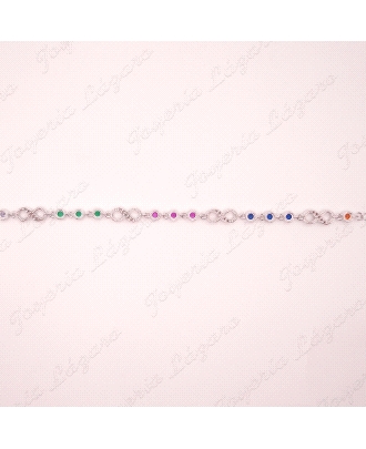 PULSERA PLATA INFINITOS+ CIRCNONITAS BOCEL COLORES                                                  