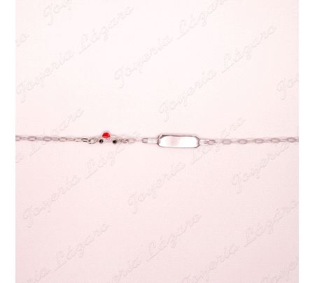 ESCLAVA NIÑ@ PLATA  COCHE ESMALTADO                                                                 