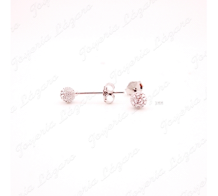 3 PARES PEND. PLATA MINI BOLAS CIRCONITAS C. PRESION