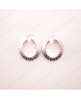 PEND. AROS PLATA OVALADOS GRECA, 7MM GROSOR, 39MM LARGOX19MM INT.                                   