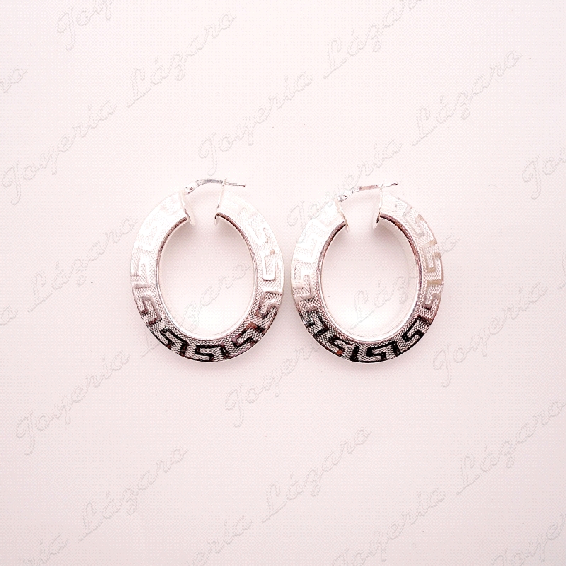 PEND. AROS PLATA OVALADOS GRECA, 7MM GROSOR, 39MM LARGOX19MM INT.                                   