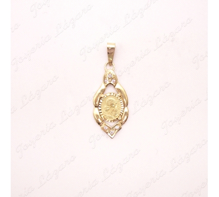 MEDALLA ORO 18KT OCASION OVALADA CENTRO SILUETA MADRE Y BEBE                                        