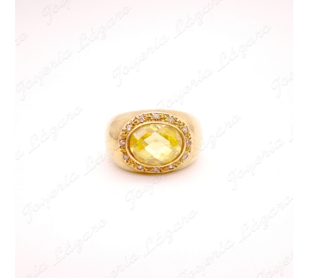SORTIJA ORO 18KT OCASION PIEDRA AMARILLA Nº 16                                                      