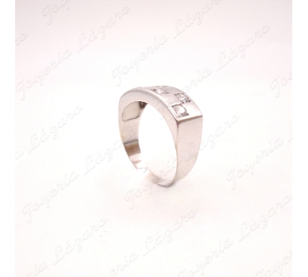 SORTIJA ORO 18KT BLANCO OCASION, 6 CIRCOS ENGASTE EN PLANO