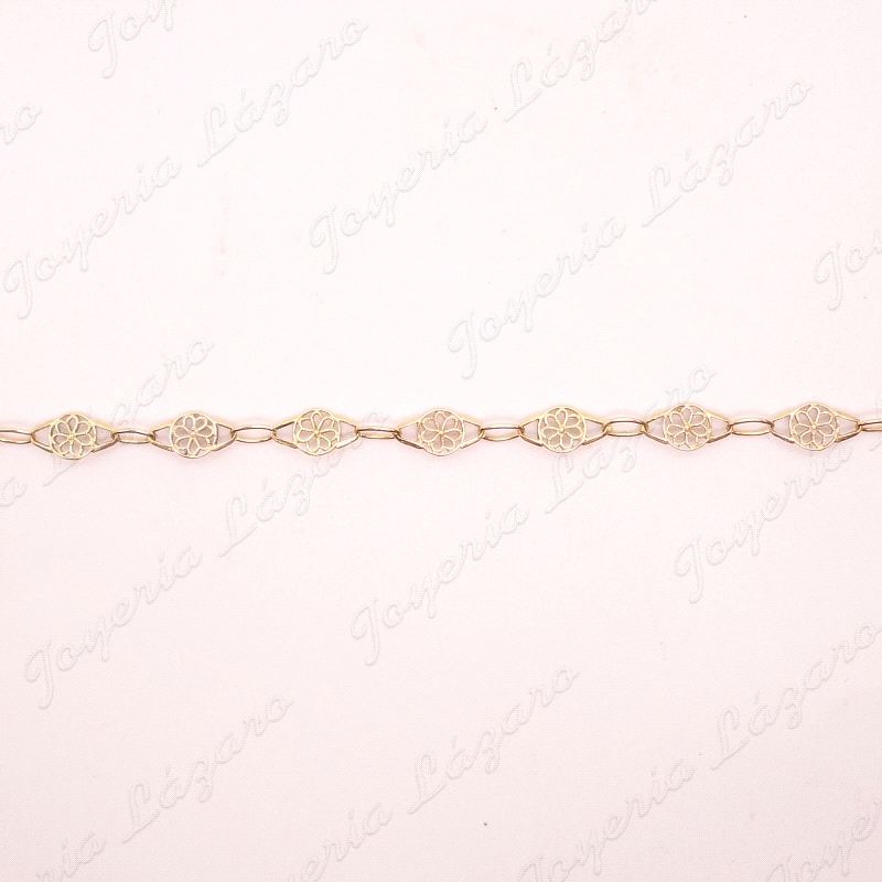 PULSERA ORO 18KT OCASION ROMBOS CALADOS                                                             