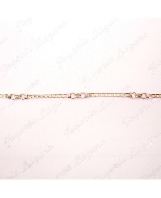 PULSERA ORO 18KT OCASION BICOLOR  ESLABONES BARBADOS+ASAS                                           