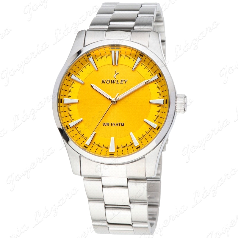 NOWLEY RELOJ ACERO ESFERA AMARILLA 42 X 425 X 10 MM                                                 