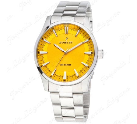 NOWLEY RELOJ ACERO ESFERA AMARILLA 42 X 425 X 10 MM