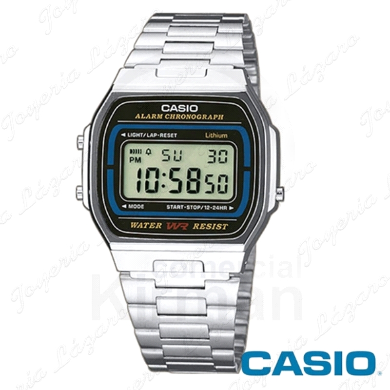 RELOJ CASIO PLATEADO SERIE DIGITAL PARA CABALLERO A164WA-1