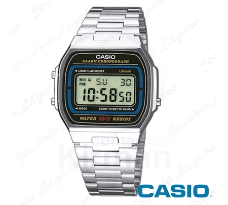 RELOJ CASIO PLATEADO SERIE DIGITAL PARA CABALLERO A164WA-1