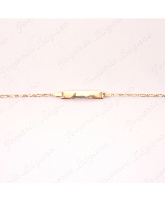 ESCLAVA BEBE ORO 18 KTS PLACA RECT. BRILLO 1X1 1MM                                                  